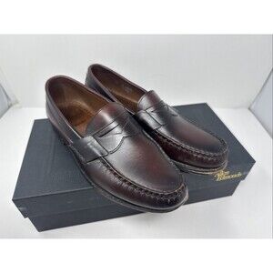Allen Edmonds Men’s Walden Leather Loafers Burgundy Brown Size 10 D with box